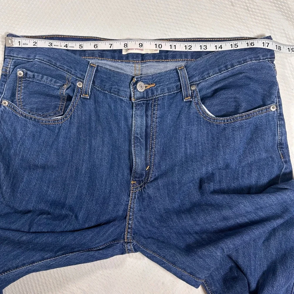 Levis‎ Middy Straight Jeans Womens 32 Cotton Dark Wash Blue Mid Rise Denim